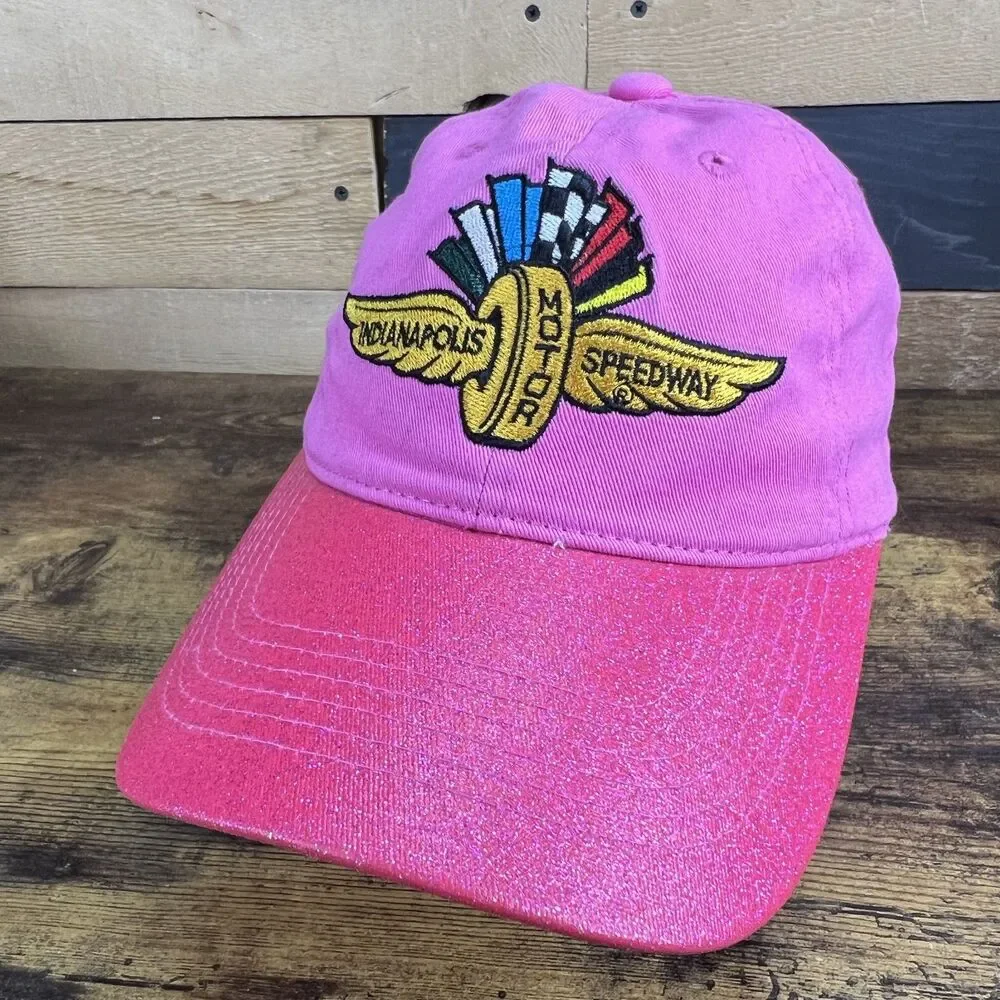 Indianapolis Motor Speedway Pink Embroidered Girls Youth Hat Baseball Cap